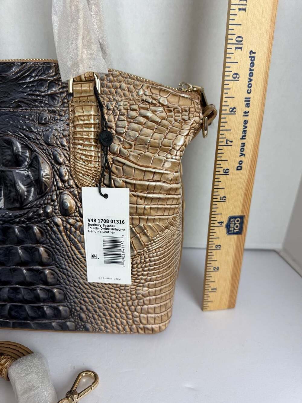 Brahmin Duxbury Satchel Tri-Color Ombre Melbourne Genuine Leather New - Picture 6 of 6